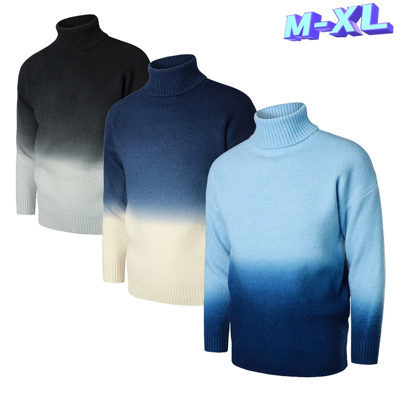 

Зимний новый мужской свитер, Модный повседневный трикотажный топ с цветными блоками и длинными рукавами, удобная мужская одежда