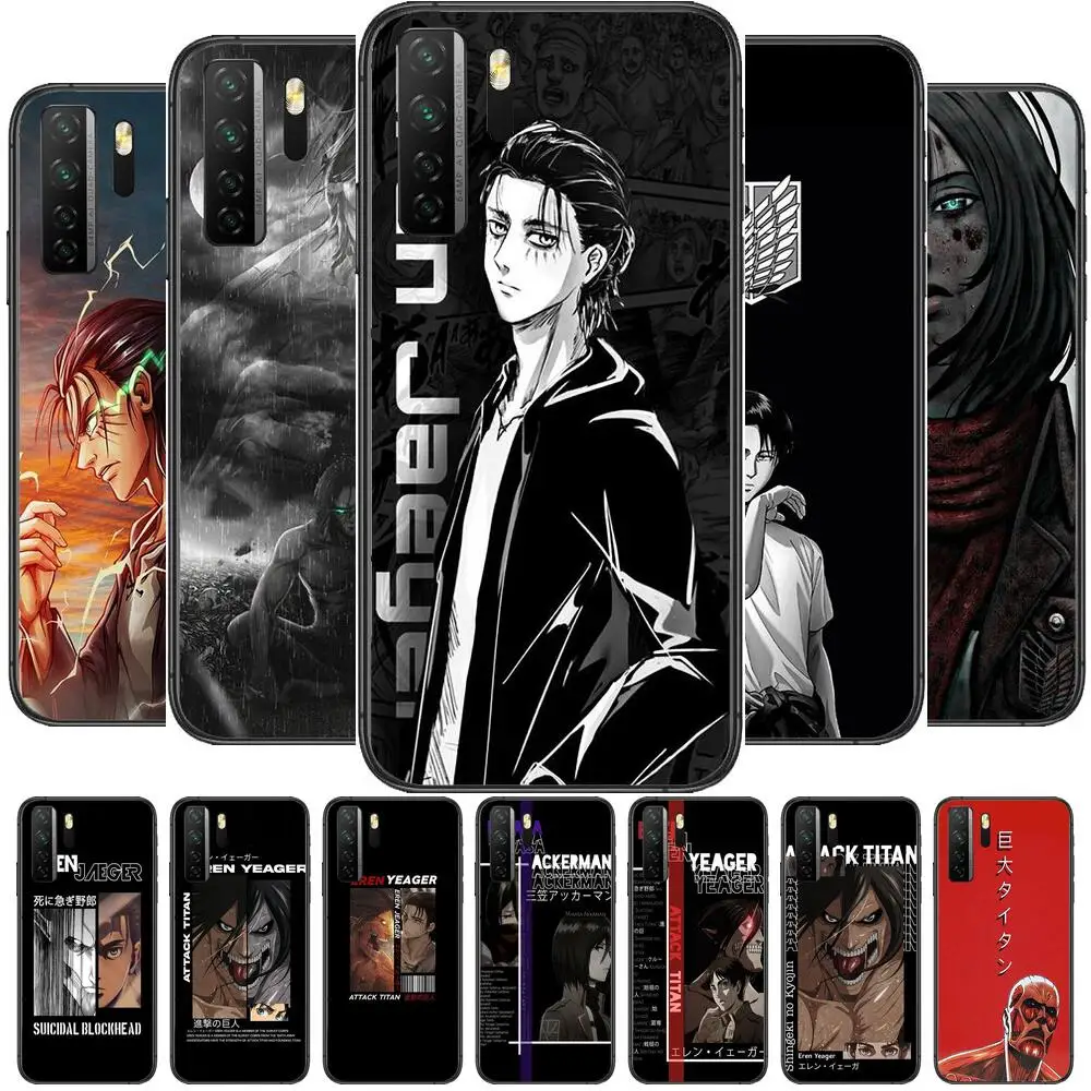 

Attack on Titan Eren Jaeger Black Soft Cover The Pooh For Huawei Nova 8 7 6 SE 5T 7i 5i 5Z 5 4 4E 3 3i 3E 2i Pro Phone Case case