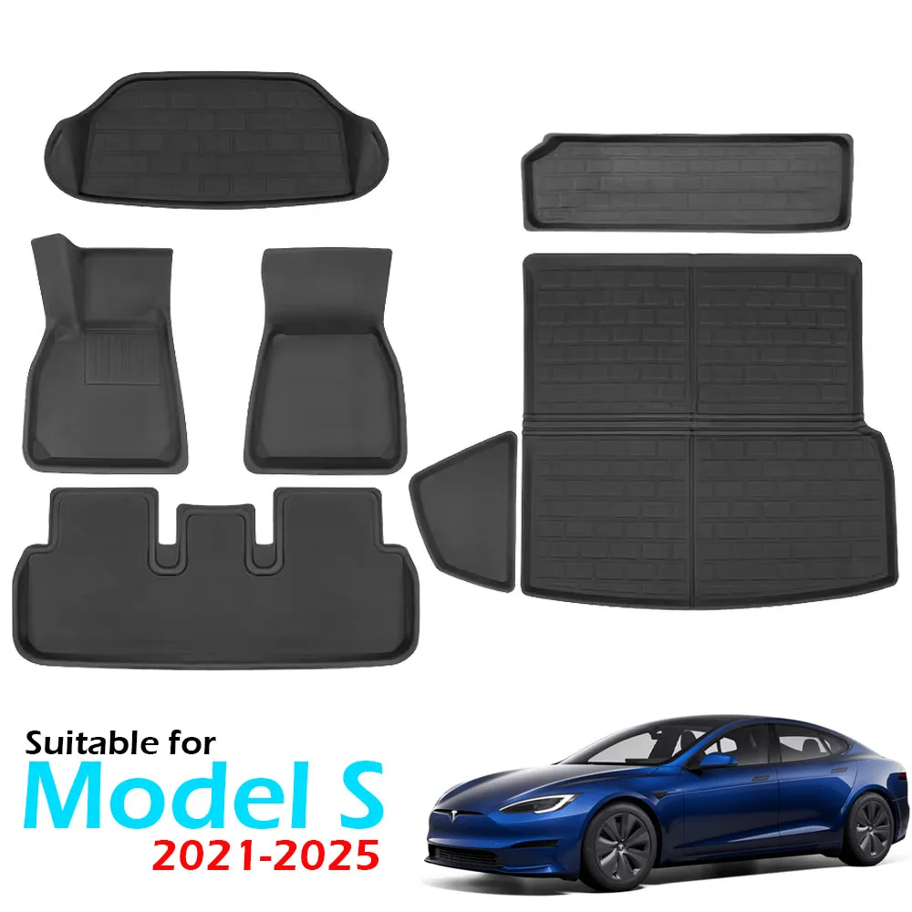 Коврики BEVO XPE грузовые вкладыши для Tesla Model S &amp Plaid 2021-2024 2025 всепогодные