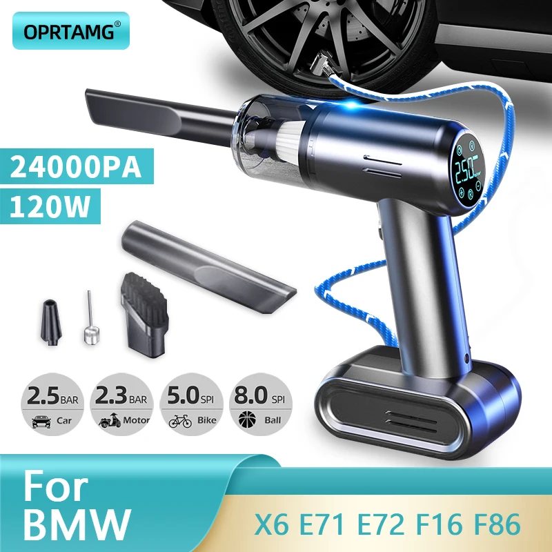 

OPRTAMG For BMW X6 E71 E72 F16 F86 1995-2022 Cordless Vacuum Cleaner Car Mini USB Charging Home Desk Wireless Car Accessories