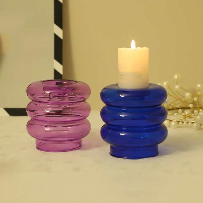 

Glass Candle Holder For Home Decor Rustic Candle Holder Cute Decorative Small Nordic Vase Terrarium Jar Glass Flower Vase
