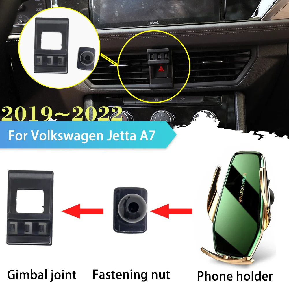 

Car Mobile Phone Holder for Volkswagen Jetta VW A7 Vento 2019~2022 Air Vent Stand Support Wireless Charging Sticker Accessorie