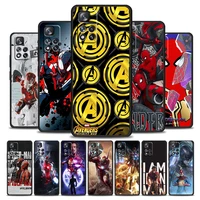 avengers heroes logo art for xiaomi redmi note 11 10 11t 10s 9 9s 8 7 5g 4g silicone soft tpu black phone case coque capa cover