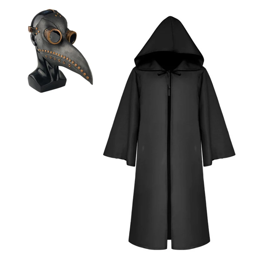 

Warrior Grim Reaper Costumes Plague Doctor Witch Ninja Cosplay Anime Carnival Halloween Kids Hooded Costumes Mask Steampunk Prop