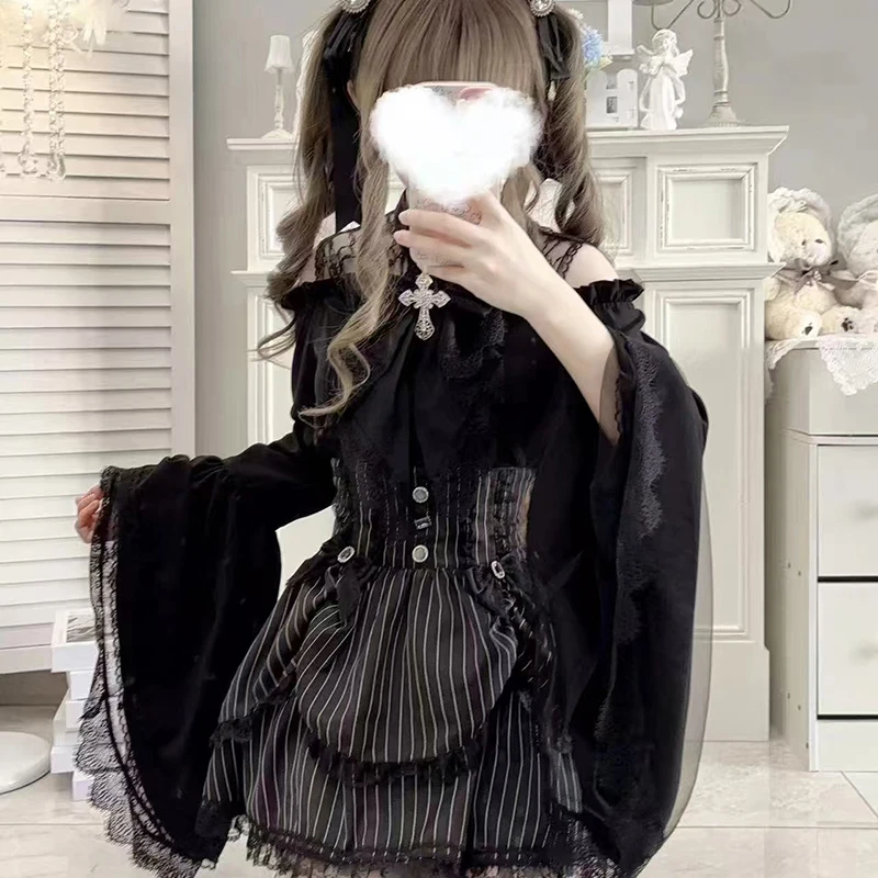 Kawaii Женские рубашки Jirai Kei Lolita Y2K Симпатичная блузка в японском стиле Элегантные милые топы с длинными рукавами Повседневная эстетичная рубашка 2024 (art.: 3920cbda76d09) - 3920cbda76d09