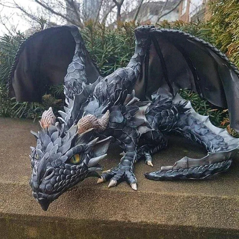 

Уличная садовая скульптура дракона, Большая Садовая статуя-хранитель дракона, садовая скульптура дракона, украшение, готический дракон