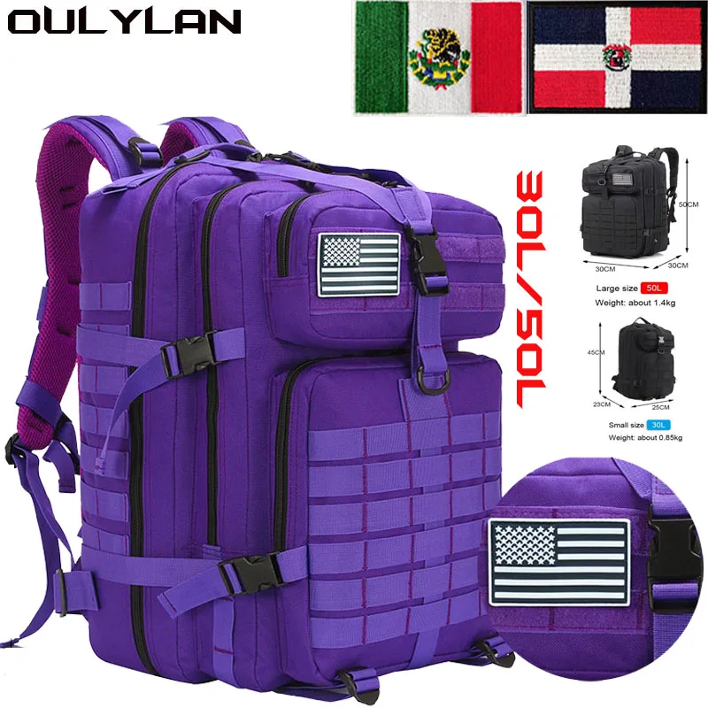 

OULYLAN 50L or 30L Tactical Backpack 1000D Nylon Rucksacks Molle Military Army Knapsack Waterproof Camping Hunting Fishing Bags