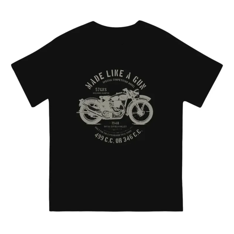 Royal Enfields ɻullet' 1948 T-Shirt Men One of British Retro Motorcycles Fun Pure Cotton Tees Round Neck Short Sleeve T Shirts