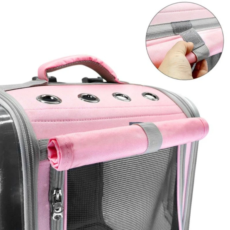 

Space Capsule Backpack Carrier with Transparent Shell Durable Breathable Mesh Window Prevent Pets from Escaping