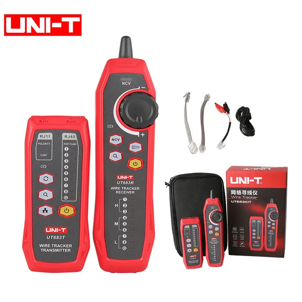 

UNI-T UT683KIT Wire Tracer Network Cable tracker Lan Tester RJ45 RJ11 Telephone Wiring Finder Tester Tool Repairing Instruments