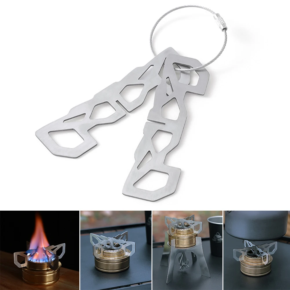 

Outdoor Alcohol Stove Stand Rack Stainless Steel Camping Stove Cookware Stove Cross Rack Camping Stove Stand Spirit Burner Base