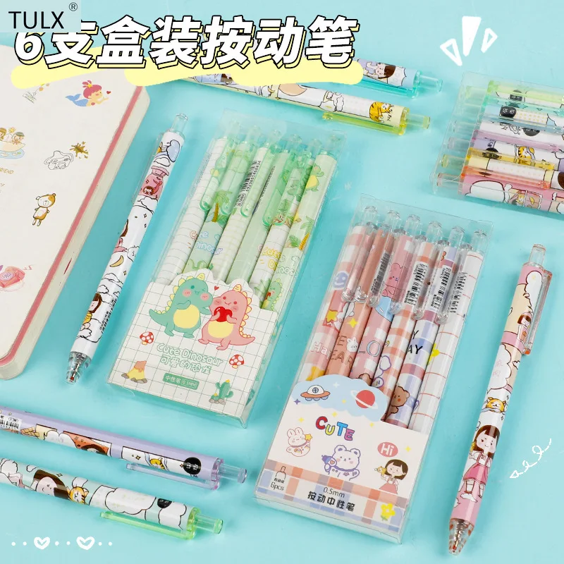 

TULX 6PCS cute gel pens gel pens school supplies school supplies stationery cute stationery school supplies stationery