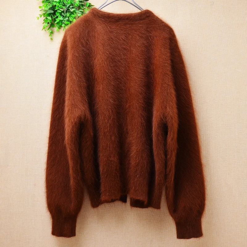 Женская осенне-зимняя одежда волосатая ангорская кроличья шерсть вязаные
