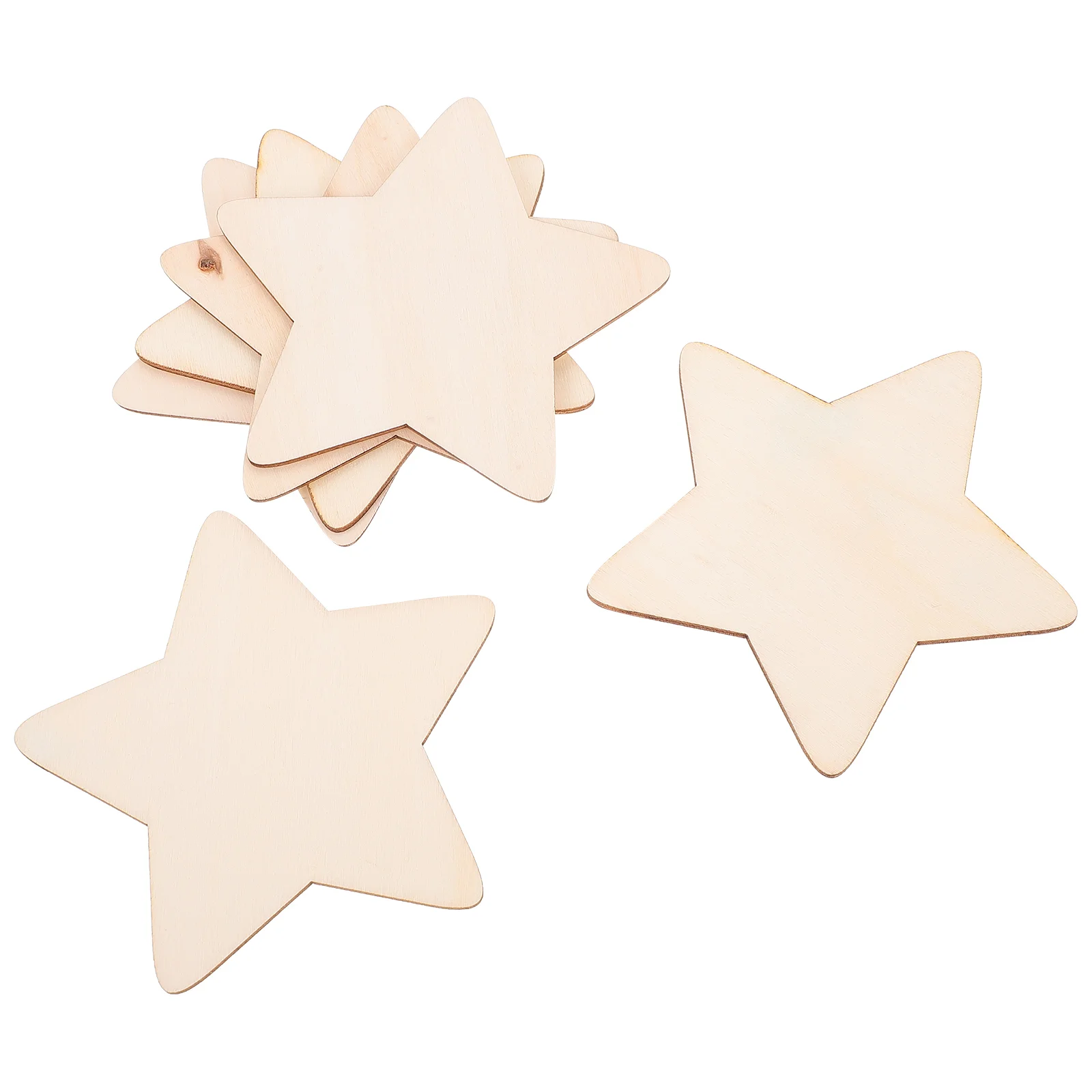 

50 шт., деревянные вырезы в виде звезд для рождественской елки