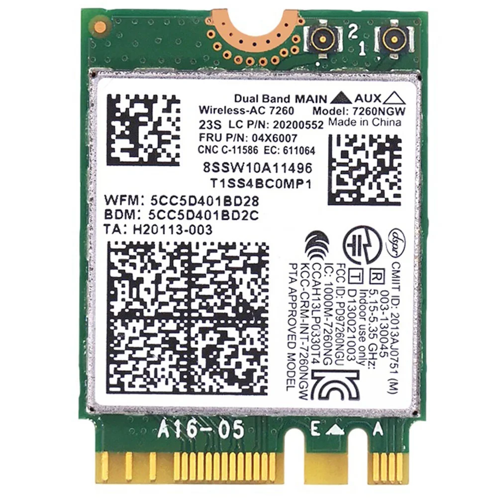 

for Lenovo T440 X240 Y40 Y70 Y50 7260AC Wireless Network Card 4.0 Bluetooth 04X6007