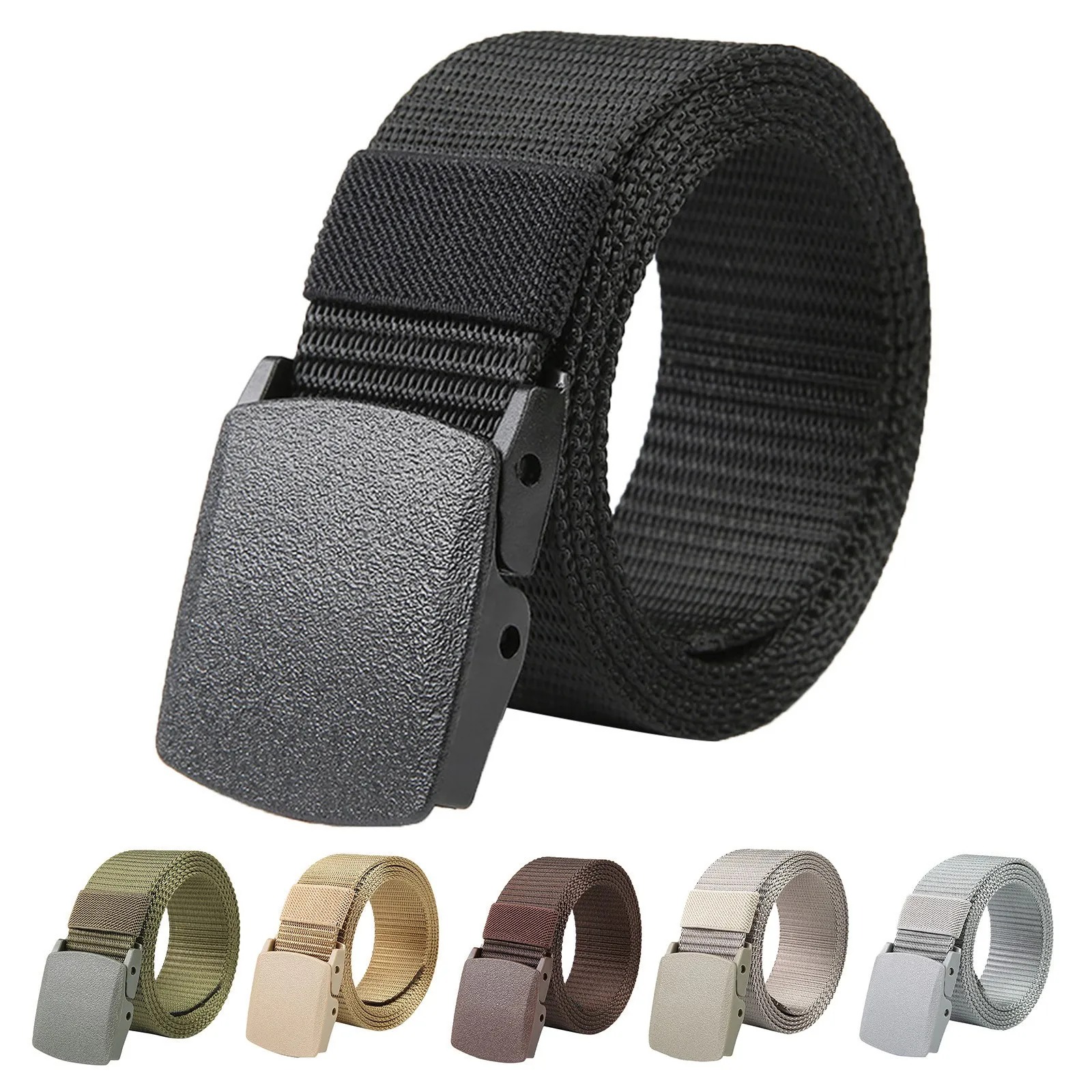 1pc Outdoor Multifunctional Tactical Belts Automatic Buckle Nylon Canvas Waist Belts For Men Women Outdoor Hunting Military Belt
