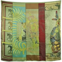 green silk square scarf 110 hem satin designer edges scarfs mulberry shawl foulard femme large bandanas stole indian tribe