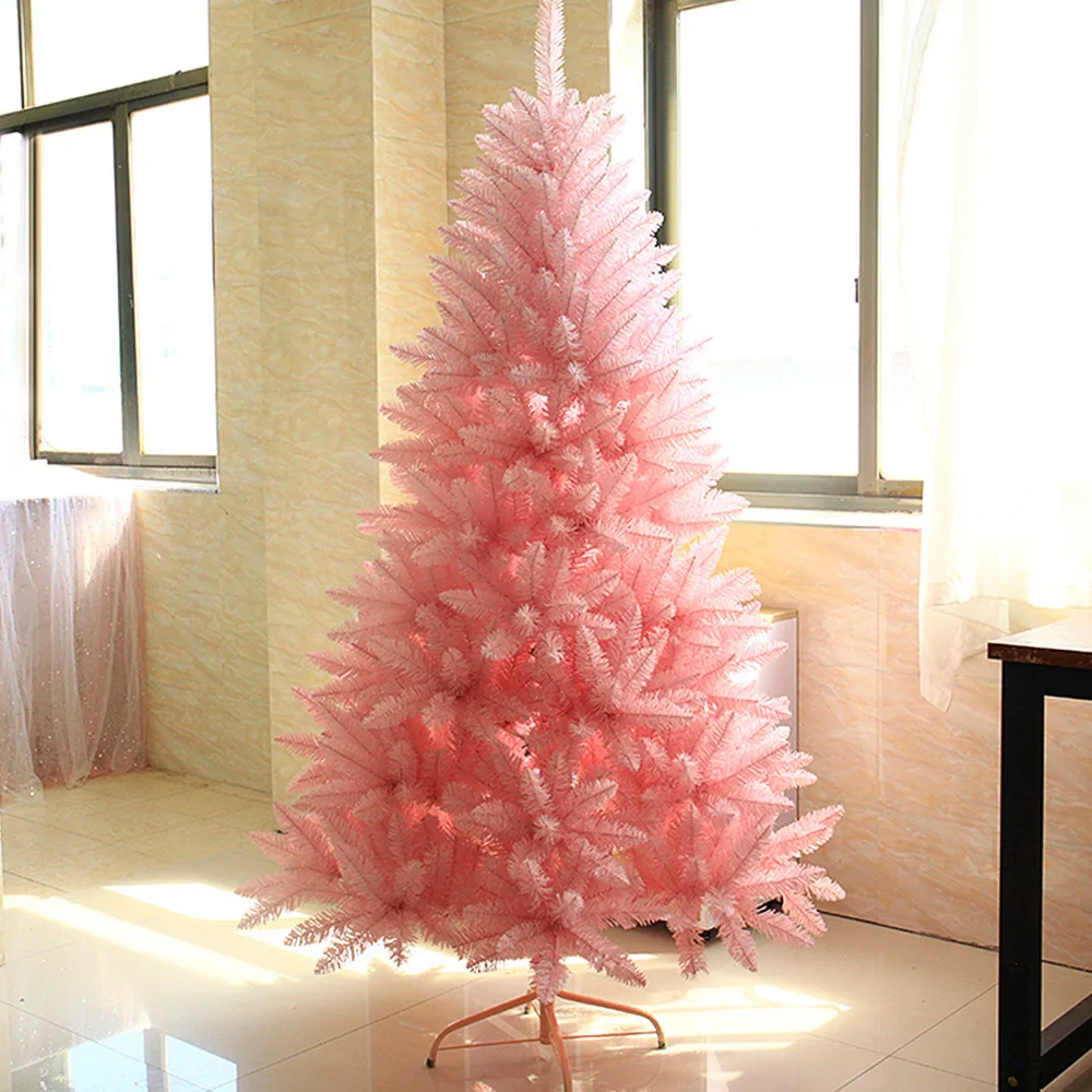 

Gradient Pink Christmas Tree 1.5m 1.8m Flocking Encrypted Branches Creativity Shopping Mall Interior Christmas Party Decoration