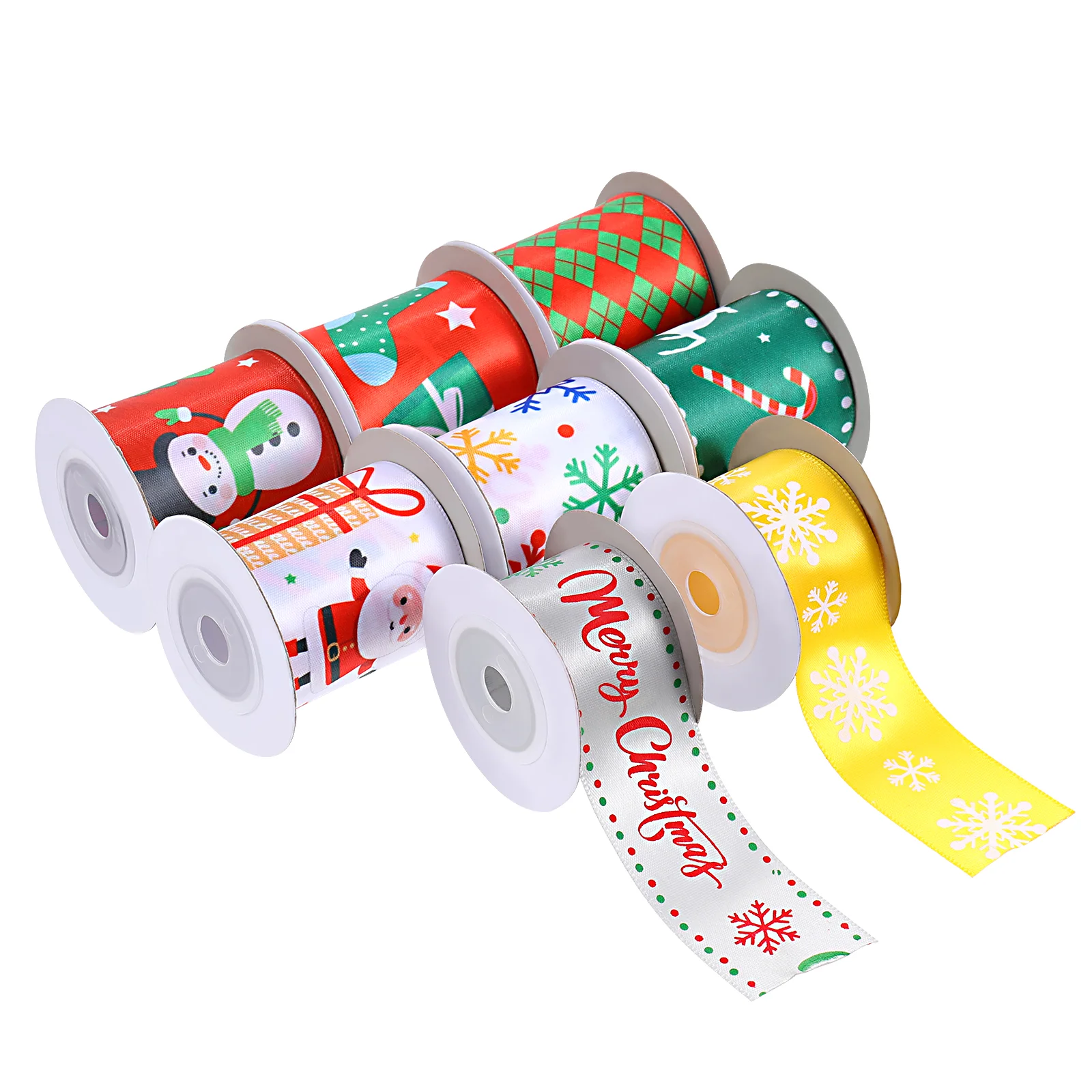 

Christmas Ribbon Ribbons Wrappingtree Gift Hair Accessory Crafts Pattern Set Grosgrainclip Bow Snowflake Satin Polyester Packing