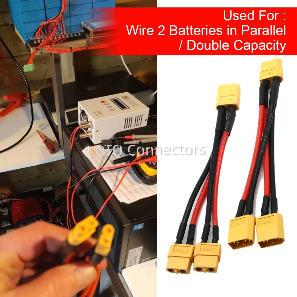 Кабель XT60 штекер/гнездо Параллельный разъем для аккумулятора 3-ходовой 14AWG