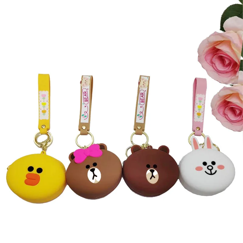 

2022 New Brown Sally Cony Choco Silicone Zero Wallet Cute Kawaii Small Bag Cartoon Coin Bag Headset Bag Gift