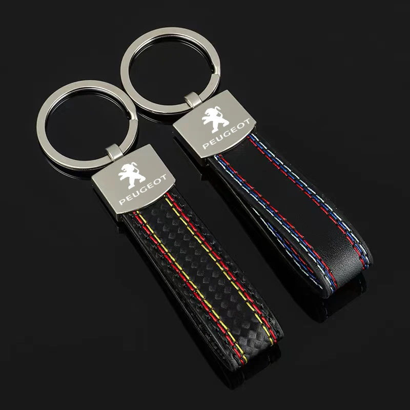 

Laser engraved keychain Premium leather keychain for Peugeot 3008 5008 208 407 406 4008 206 308 accessories