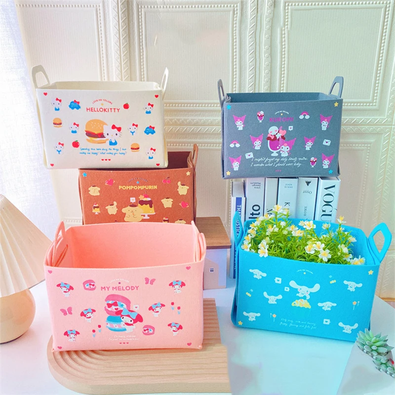 

Sanrio Kawaii Storage Box Kuromi My Melody Cinnamoroll Cute Student Floral Art Dormitory Desktop Decoration Toys for Girls