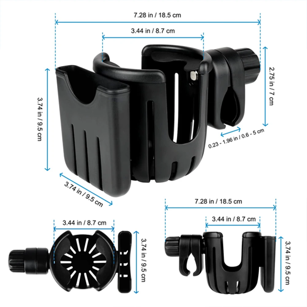 

2 In 1 Wheelchair Universal Accessories Stroller Cup Holder Non Slip Baby Bottle Drink ABS With Phone Box Storage Organizer