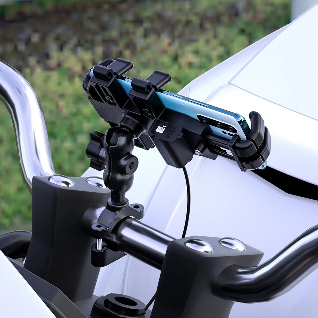 

Motorcycle Phone Stand Universal Stable Charging Function Handlebar Mount