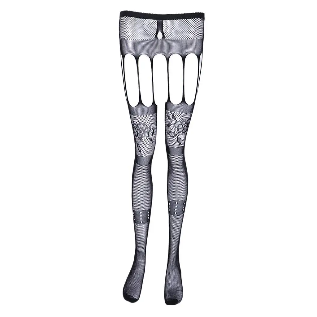 

Fashion Thigh-High Suspender Pantyhose Black Garter Belt Sleepwear