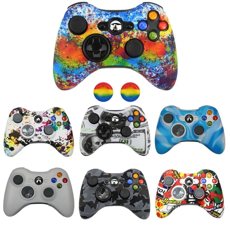 For XBox 360 Soft Protective Skin Case Wireless/Wired Controller Skin Sleeve For xbox 360 Gamepad Caps Accessories