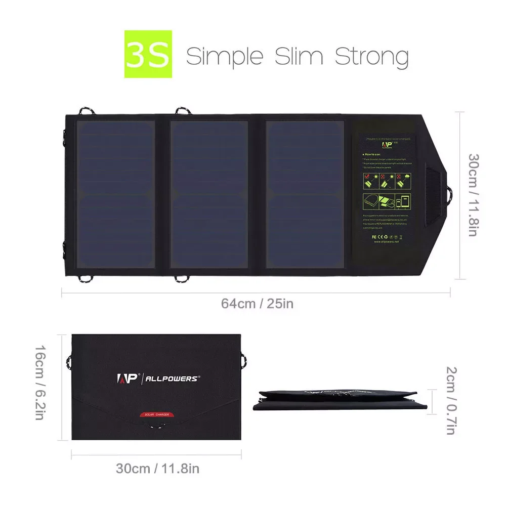 

NEW2023 Solar panel 5V21W Portable Charger Solar Charger Dual USB Output Mobile Solar Battery Charger for