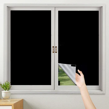 1/2/2.4M DIY Portable Travel Blackout Curtain  Blind Window Thermal Insulated Curtains Stick on Non-perforated Temporary Curtain