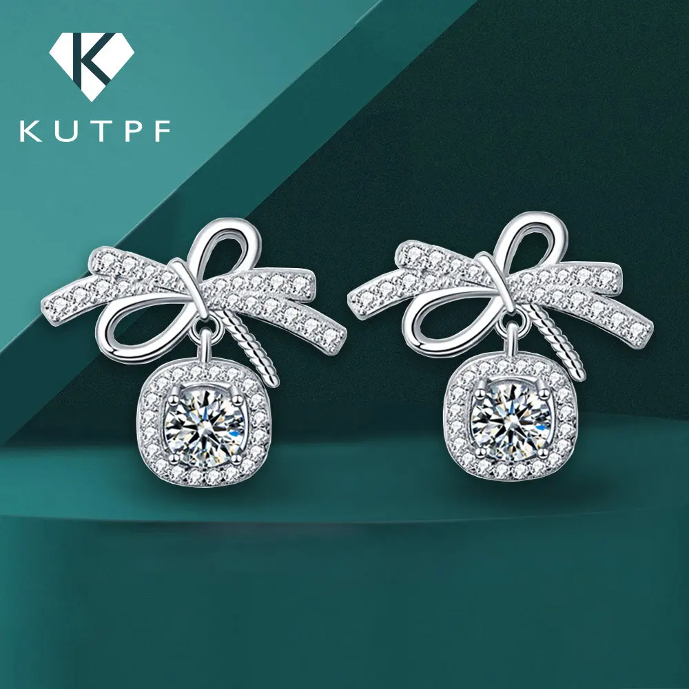 Женские серьги из серебра 925 пробы, с квадратным бантом