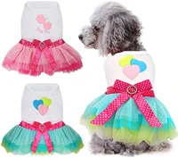 small dog summer dress cute princess dress heart lip printed skirt puppy clothing dresses for girl small dogs pet clothes