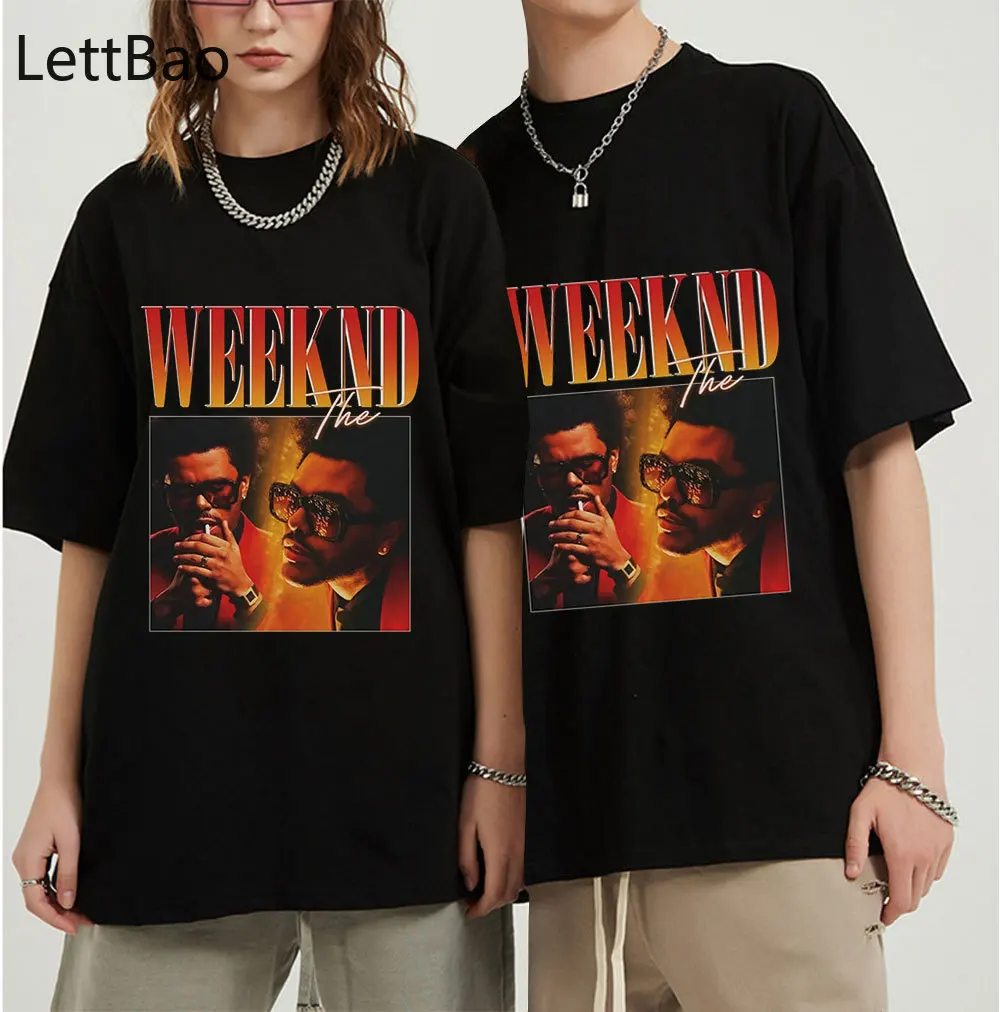 

The Weeknd 2.0 90s Vintage Unisex Black Tshirt Women T Shirt Retro Graphic T Shirts Cartoon T-shirt Men Woman Top Punk Clothes