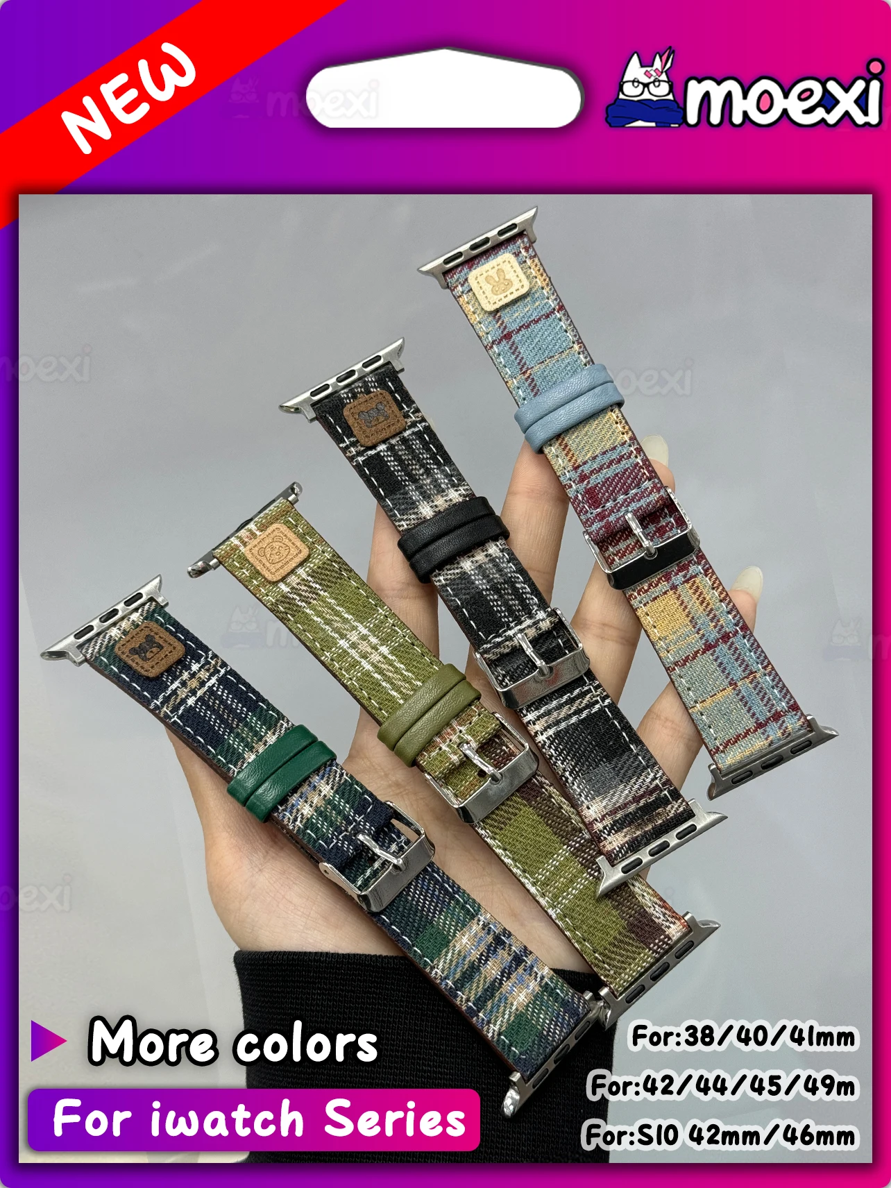 Фото Для Z77 ULTRA BAND Z69 Z87 ZD8 Ultra Z78 G9 Z98 4G Z81 Z90 Z86 PRO MAX Hello3+ Браслет для умных часов Новый милый холщовый кожаный ремешок №1