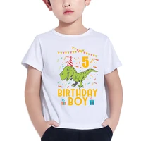 cute cartoon dinosaur birthday number 1 10 years old boy t shirt kids birthday party manche courte boy fashion camiseta