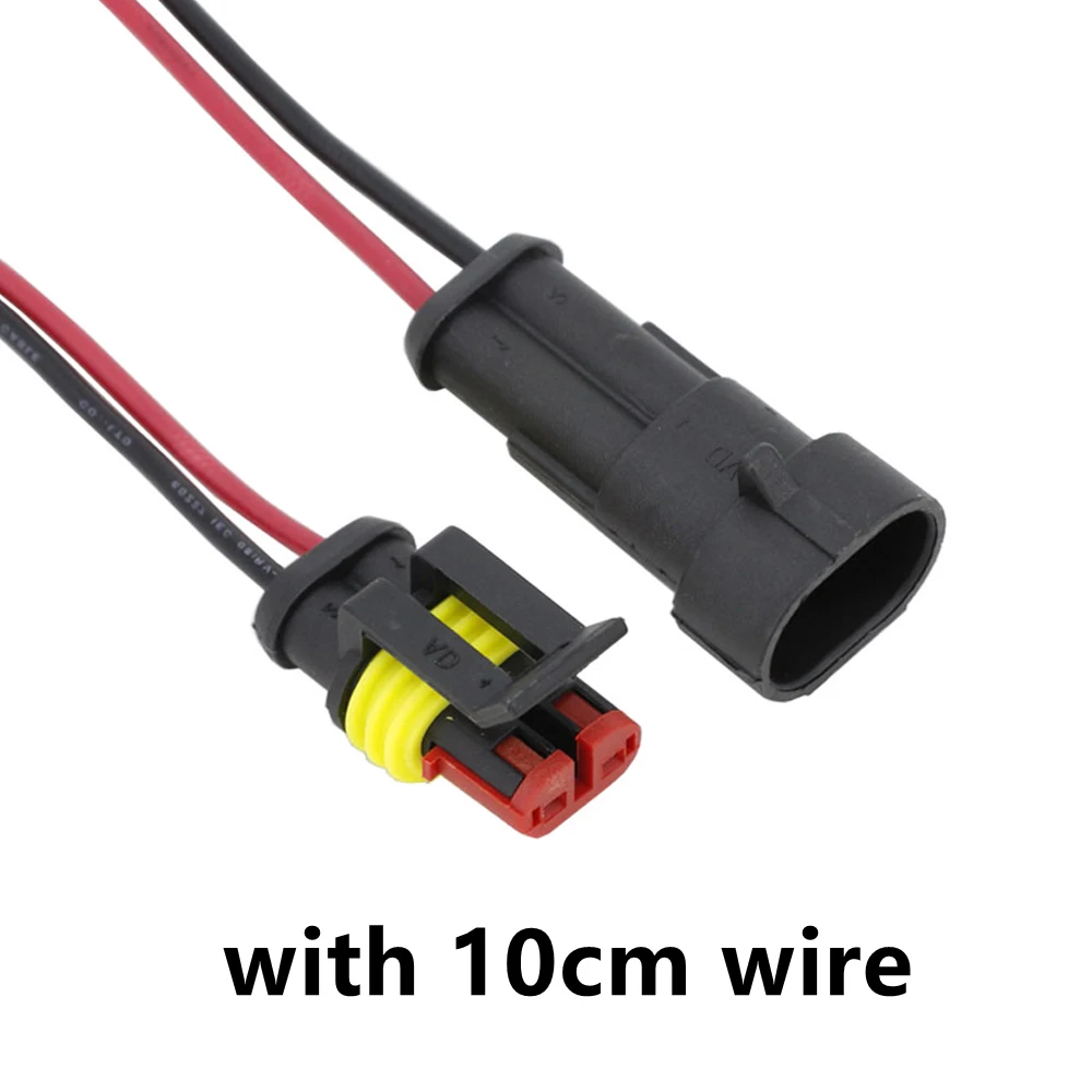 

2 Pin Way Sealed Waterproof Electrical Wire Connector Plug Set auto connectors with cable