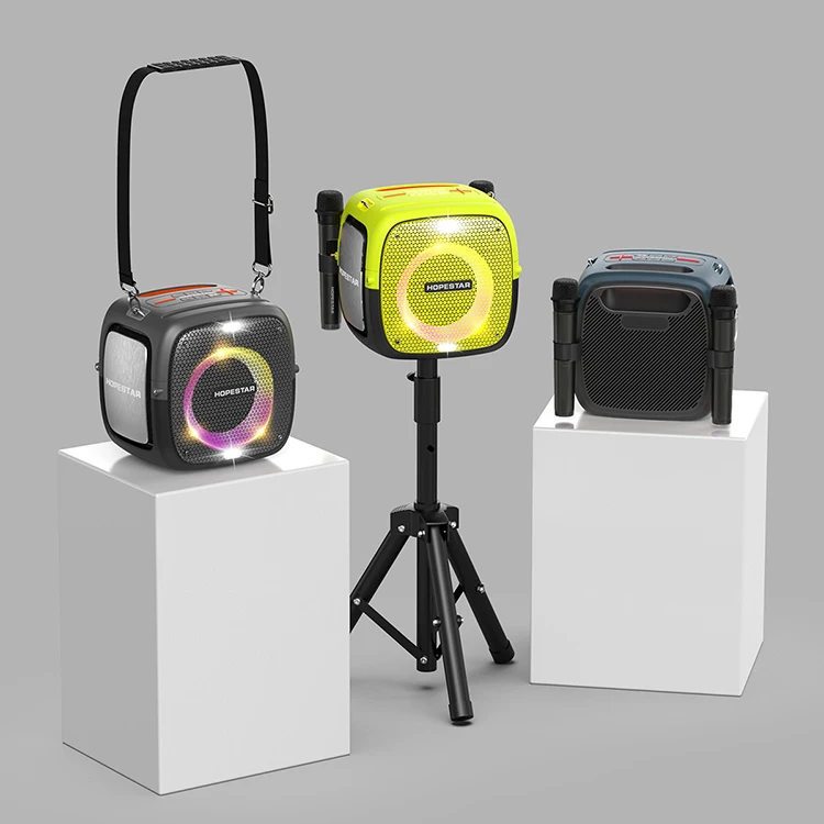 

High sound quality with two microphones Bluetooth portable wireless karaoke machine