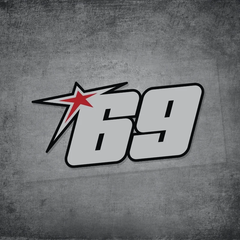 

Гоночный номер 69, наклейки на мотоциклетный шлем, топливный бак для мотоцикла, боковой корпус, автоспорт, водонепроницаемые наклейки, украшение для мотокросса