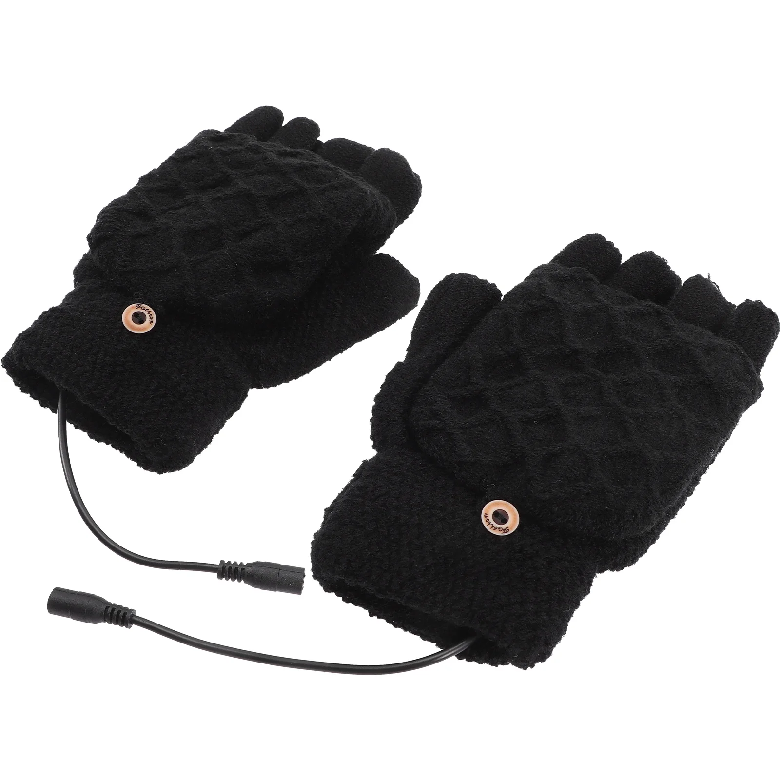 

Gloves Winter Heated Usb Warming Hand Cold Riding Bike Thermal Mitts Half Typing Fingerless Outdoor Mittens Gaming Knit Mitten