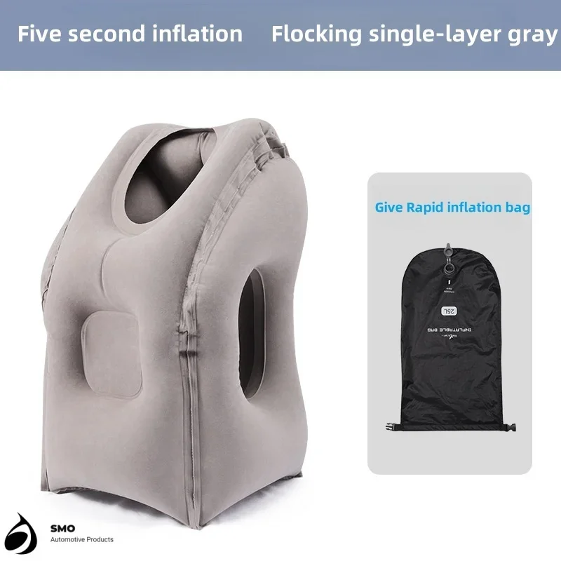 Флокированная портативная подушка для путешествий надувная офисные