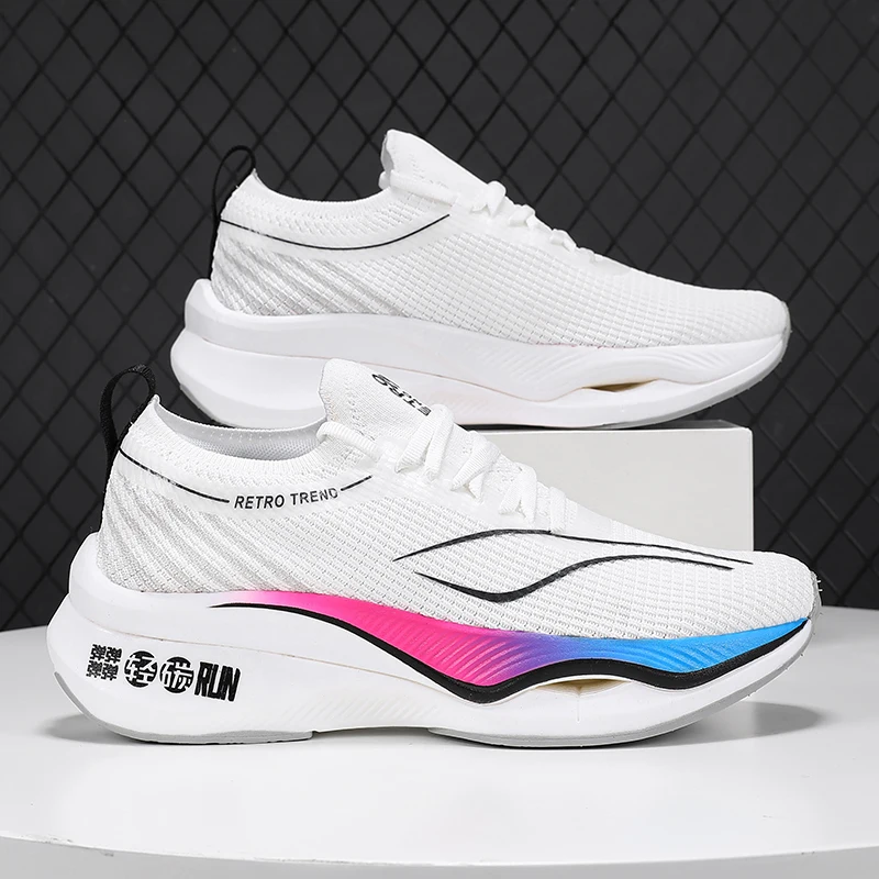 Co-branded Running Shoes Men Women Sock Sneakers Ultralight Soft Jogging Sports Shoes Cushion Marathon Athletic Training Shoes