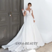 anna elegant wedding dresses glitter full sleeve appliques backlessrobe de soir%c3%a9e de mariage customised