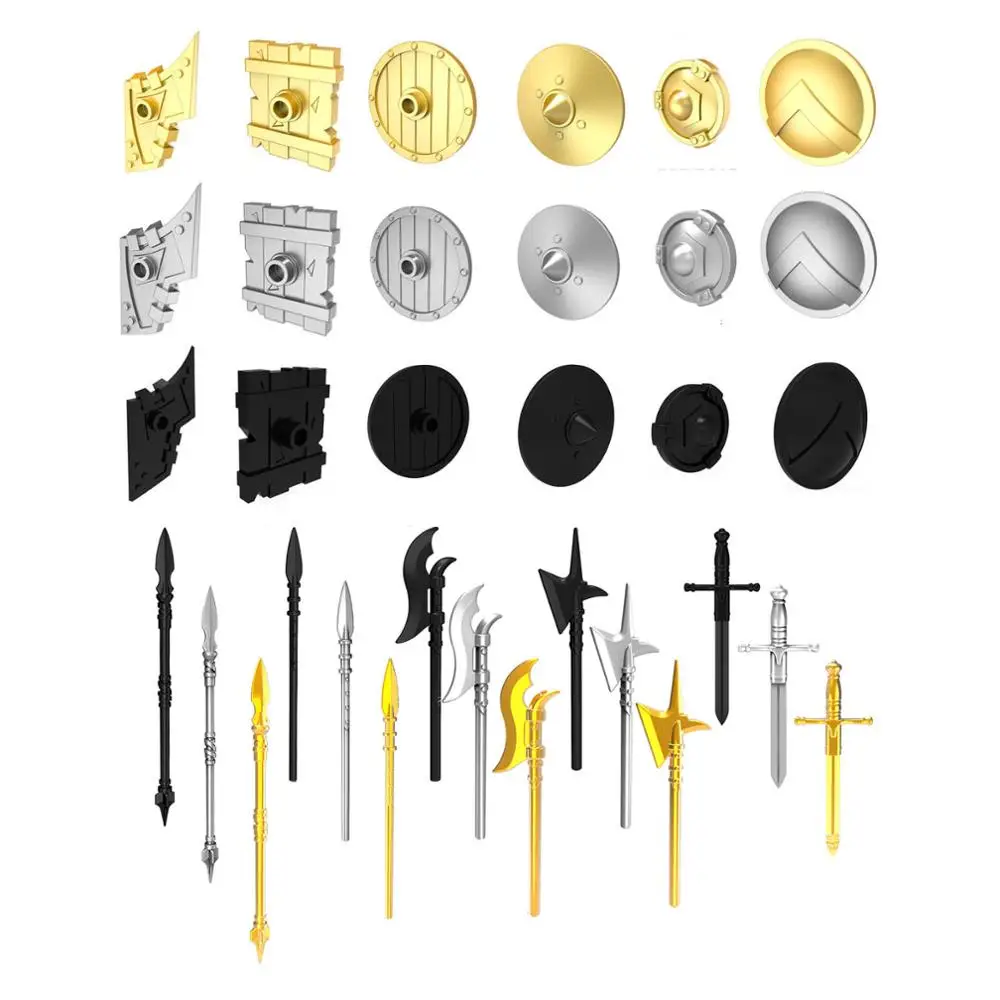 Castle knight weapon Sword Spare Shield for Golden Company Second Sons Unsullied Dothraki Middle Ages Total War Building Block