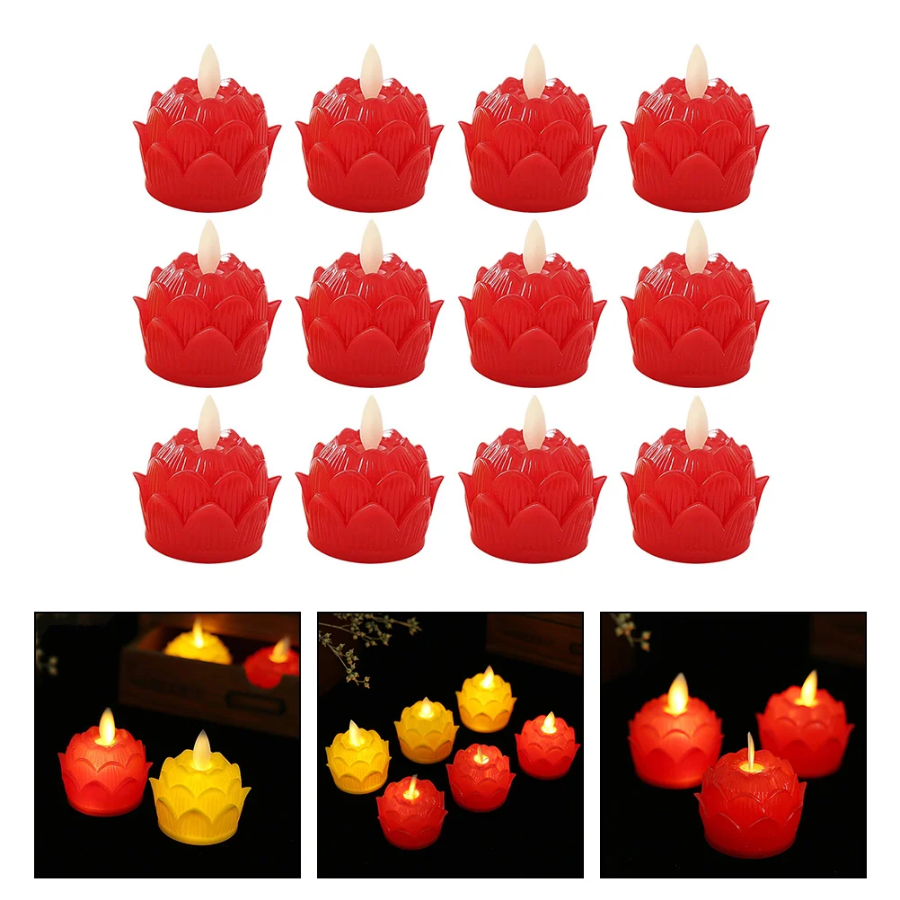 12 шт. лампа Lotus Light Louts электрическая беспламенная орнамент храм мерцающие