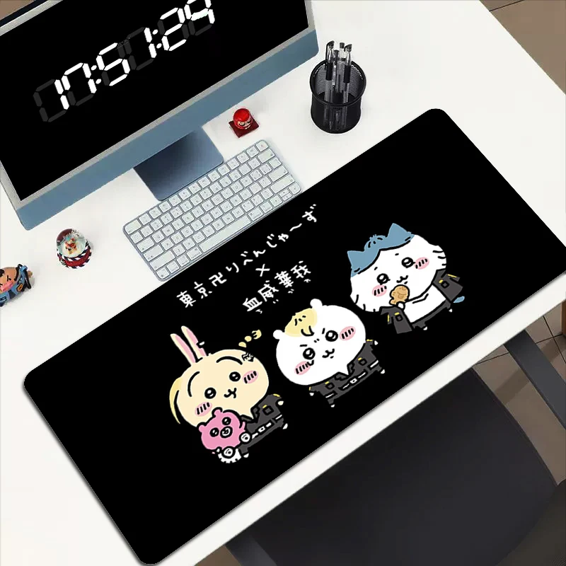 

Большой коврик для мыши Kawaii Chiikawa, геймерский Настольный коврик для клавиатуры и шкафа, Нескользящие коврики, компьютерные игровые аксессуары, коврик для мыши Xxl