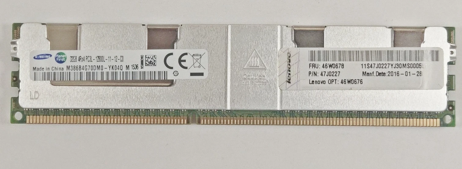 

RAM 46W0676 46W0678 32G PC3L-12800L LRDIMMMemory X3850 X3950X6