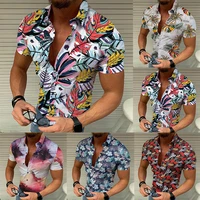 summer hawaiian button down shirt shirts tropical shirts floral men tops casual shirt short sleeve cotton loose vacation beach